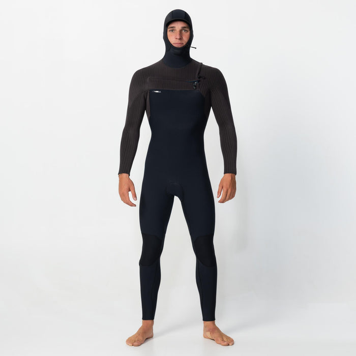 Men's HyperFreak Hooded 5/4+mm Steamer Chest Zip - Black Arabica