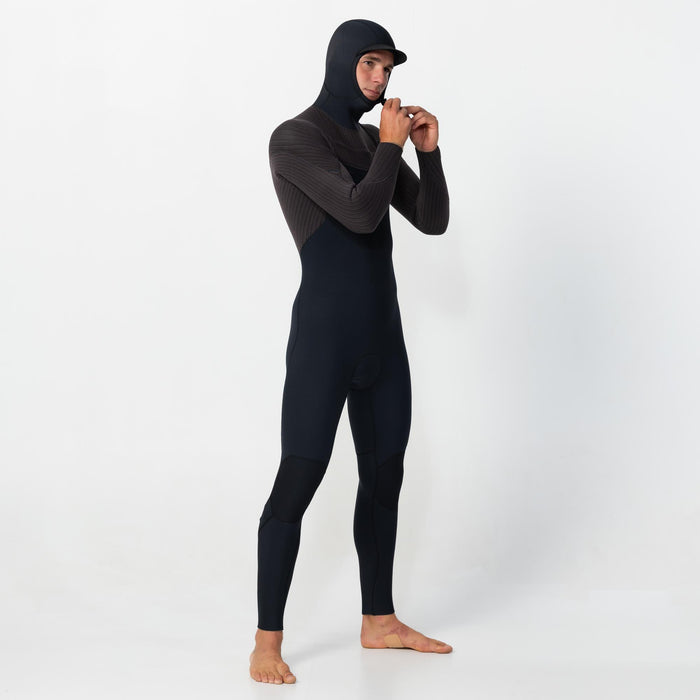 Men's HyperFreak Hooded 5/4+mm Steamer Chest Zip - Black Arabica
