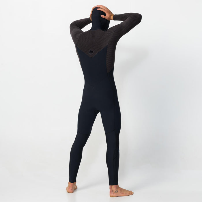 Men's HyperFreak Hooded 5/4+mm Steamer Chest Zip - Black Arabica