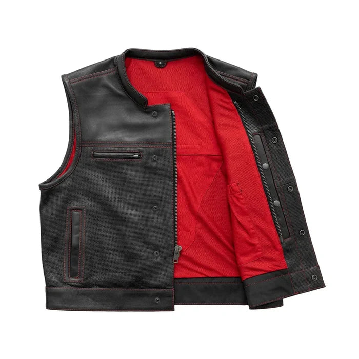 Men's Low Rider Perforated Leather Motorcycle Vest