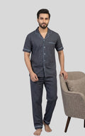 Men’s Premium Navy  Printed Pajama Set - Hinz Clothing