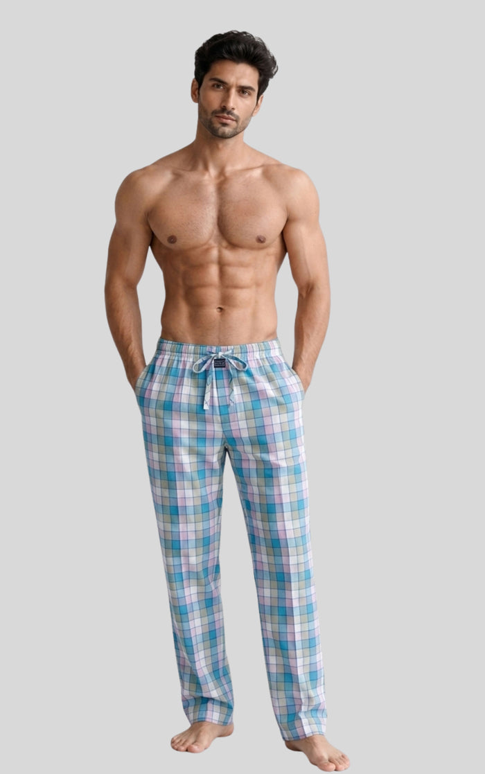Buy Men Cotton Checked Lounge Trouser 2 Pack Pakistan - Hinz Pakistan