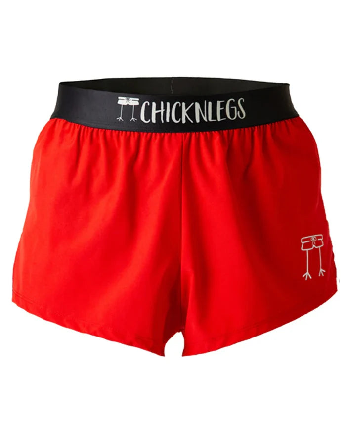 Men's Red 2" Split Running Shorts