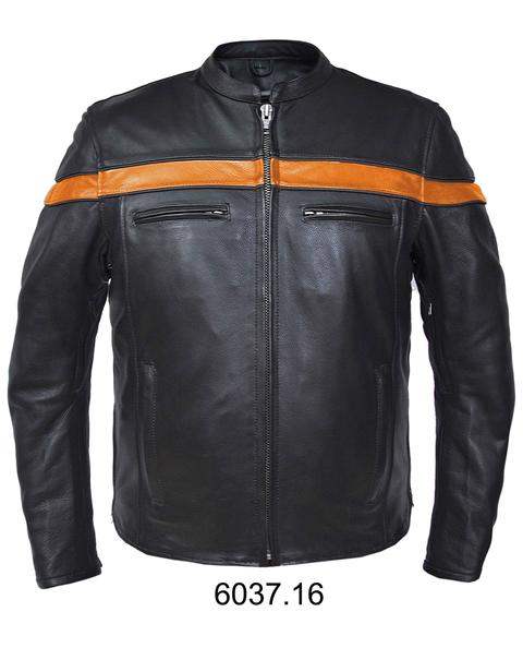 Men's Stripe Jacket: Features:

Mens PREMIUM Buffalo Leather Jacket
4 exterior pockets &amp; 2 inside concealed carry pockets