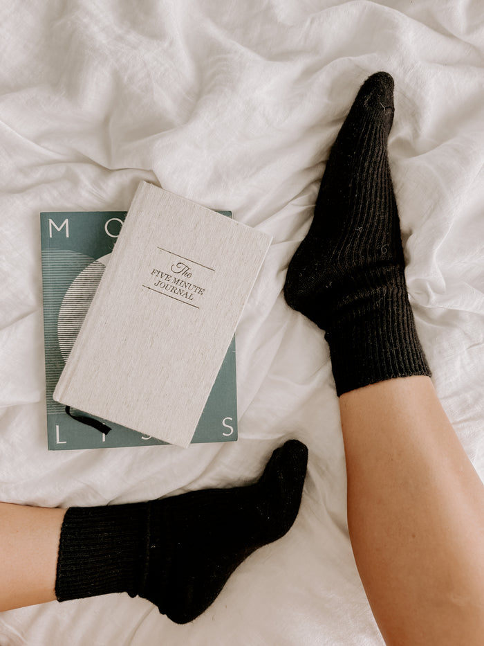 Merino Cashmere Lounge Socks Black