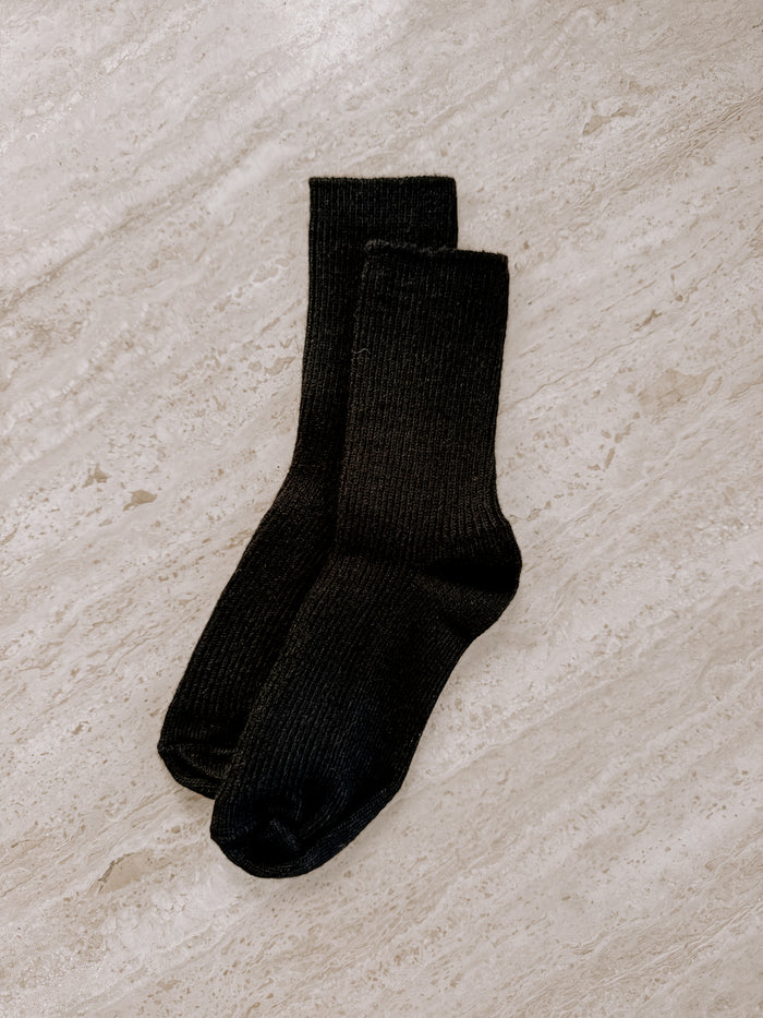 Merino Cashmere Lounge Socks Black