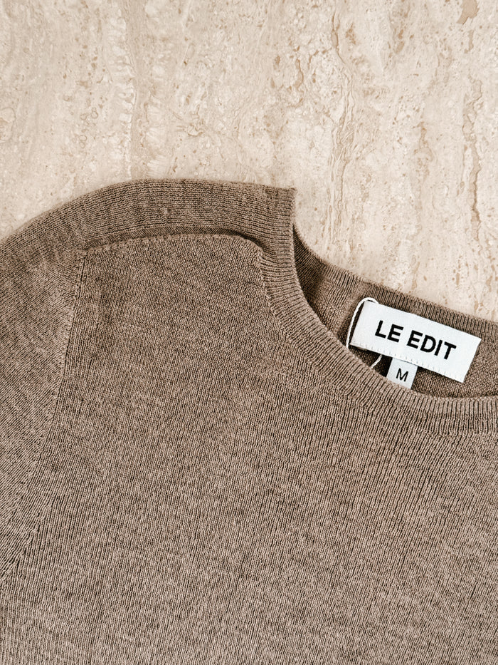 Merino Cashmere Slim Fit Knit Latte