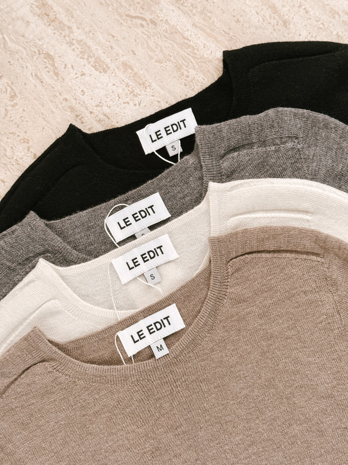 Merino Cashmere Slim Fit Knit Latte