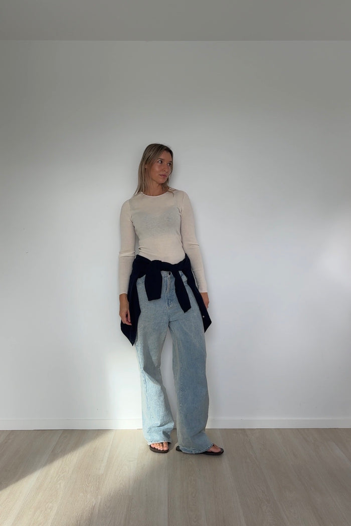 Merino Cashmere Slim Fit Knit Vanille