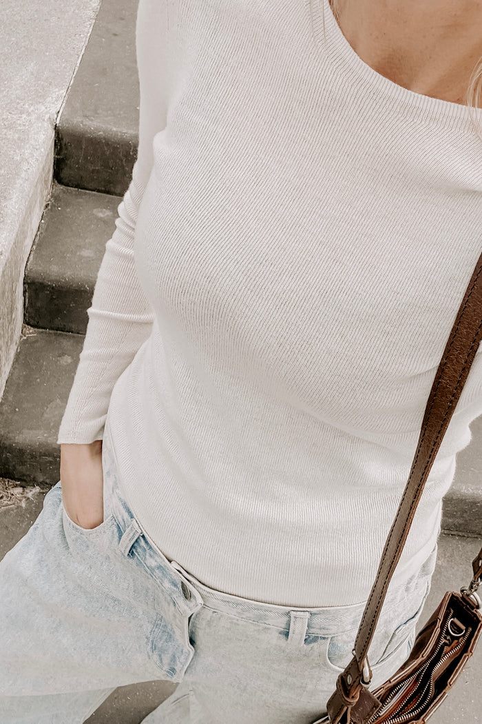 Merino Cashmere Slim Fit Knit Vanille