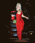 Mermaid Sweetheart Red Sequin Long Party Dress Prom Dresses