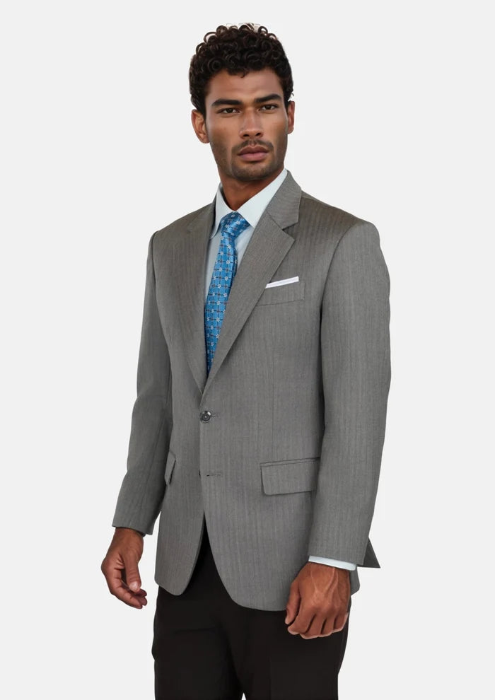Mid Grey Herringbone Astor Jacket - SARTORO