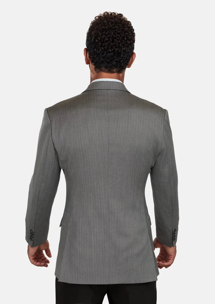 Mid Grey Herringbone Astor Jacket - SARTORO