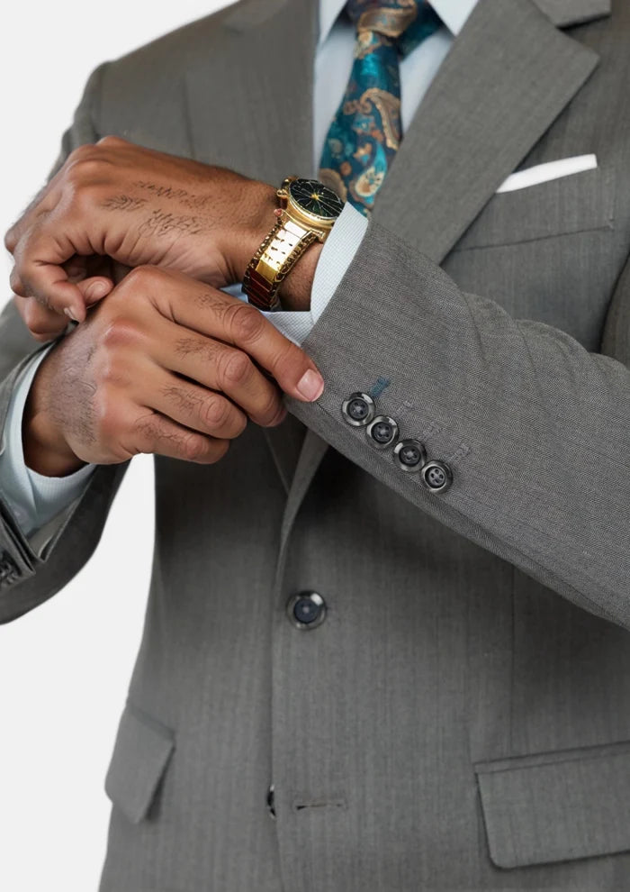 Mid Grey Herringbone Astor Jacket - SARTORO