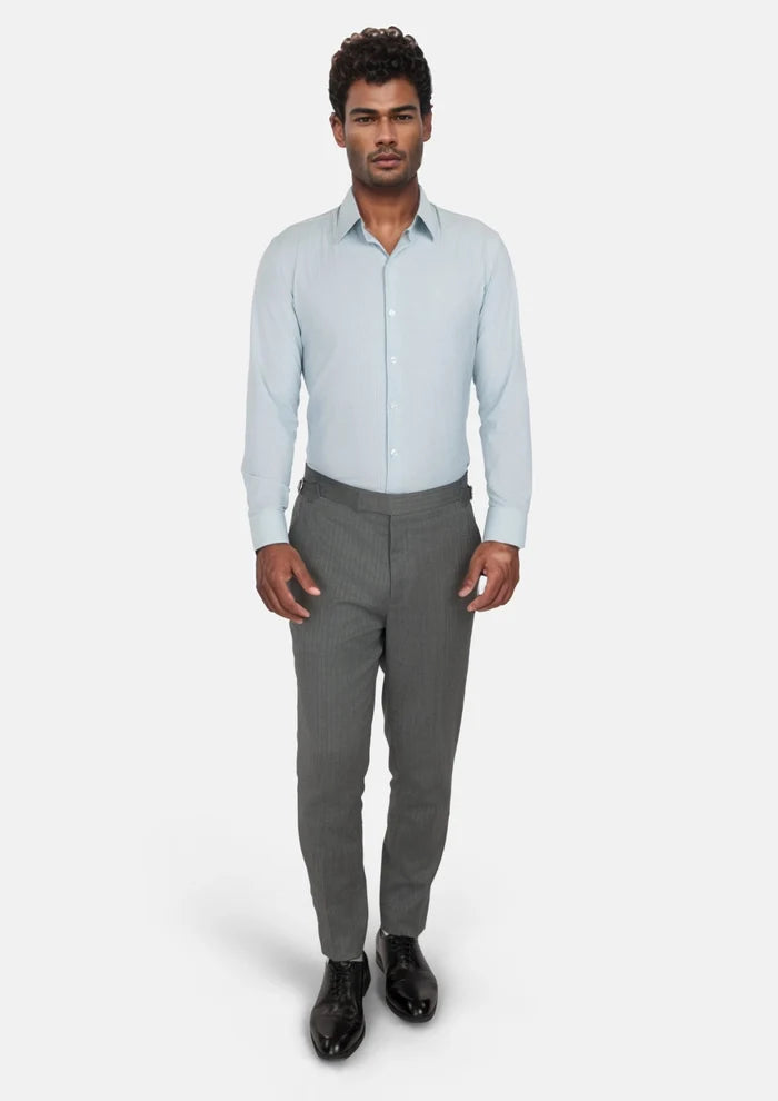 Mid Grey Herringbone Pants - SARTORO
