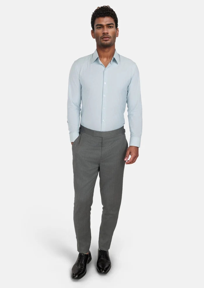 Mid Grey Herringbone Pants - SARTORO