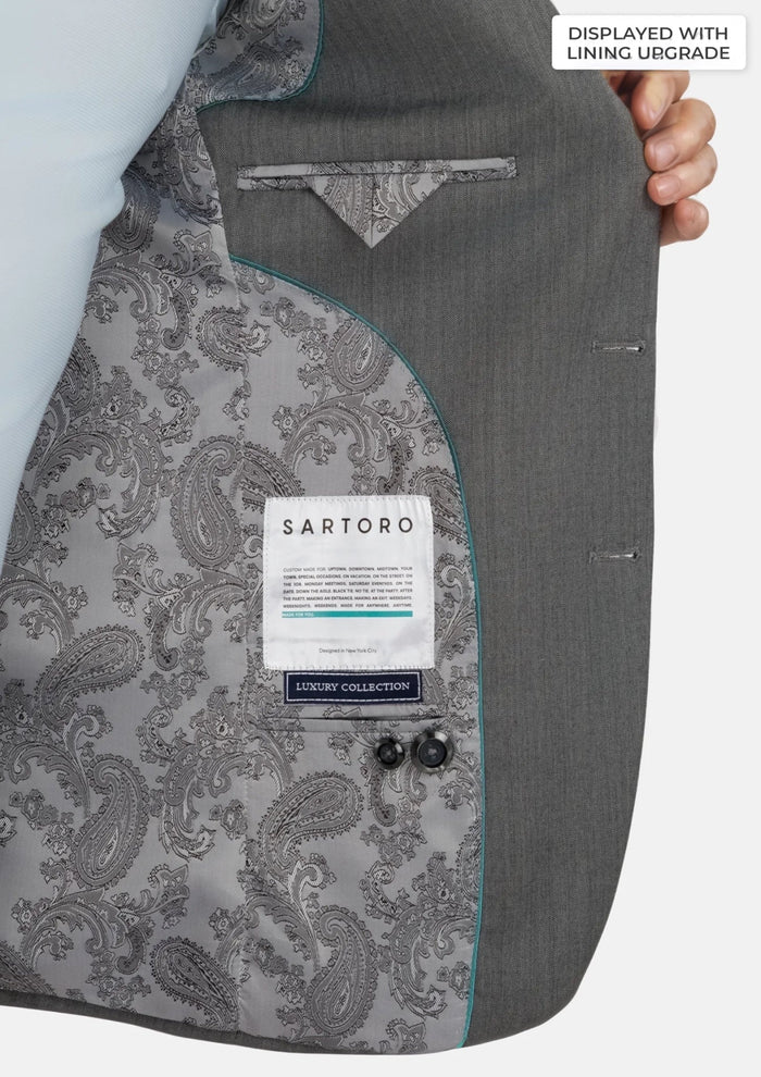 Mid Grey Herringbone Astor Suit - SARTORO
