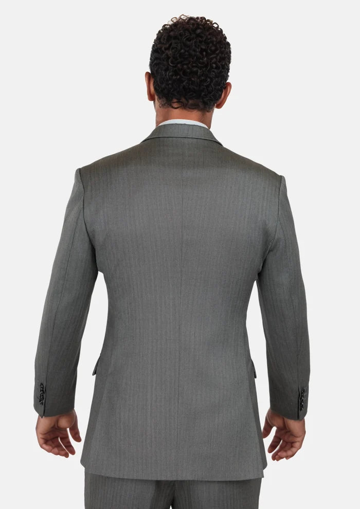 Mid Grey Herringbone Astor Suit - SARTORO