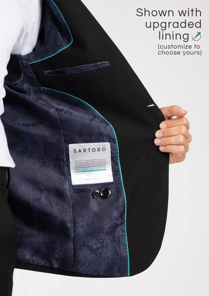 Hudson Midnight Black Stretch Suit - SARTORO