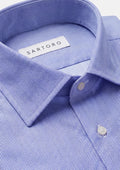 Midnight Blue Herringbone Shirt - SARTORO