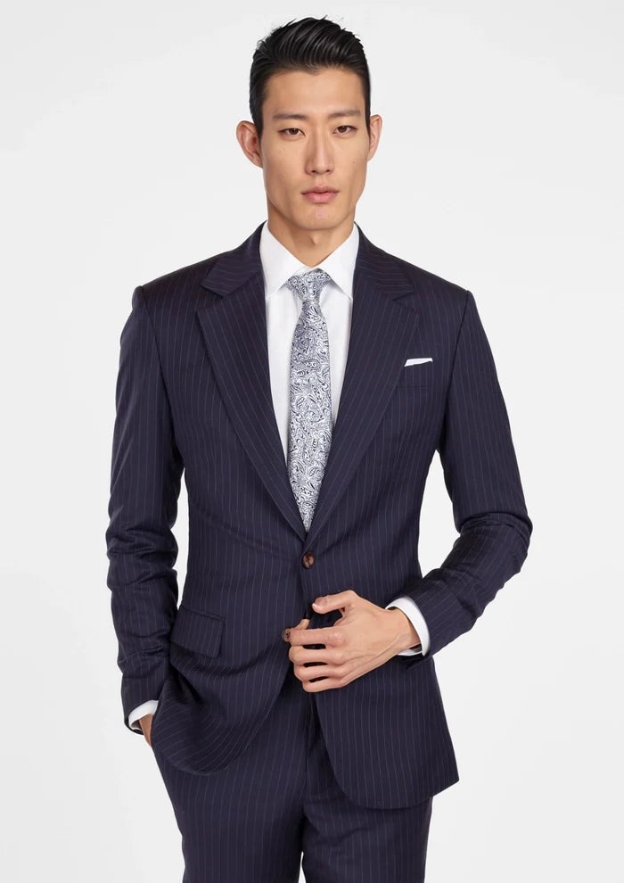 Midnight Blue Pinstripe Ellis Suit - SARTORO