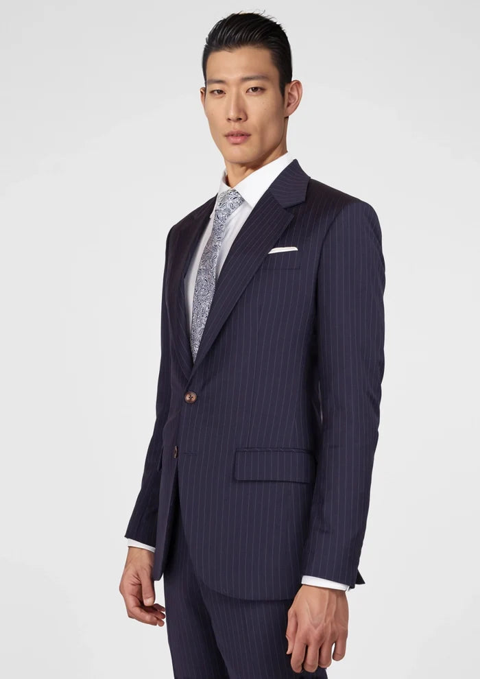 Midnight Blue Pinstripe Ellis Suit - SARTORO