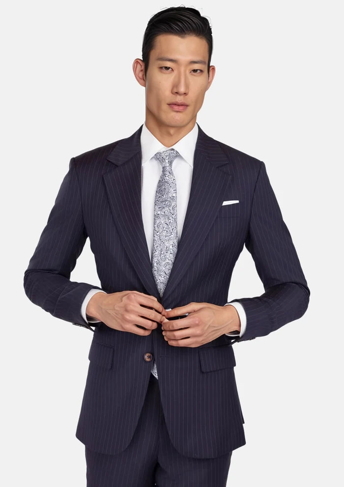 Midnight Blue Pinstripe Ellis Suit - SARTORO