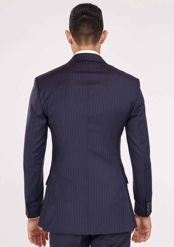 Midnight Blue Pinstripe Ellis Suit - SARTORO