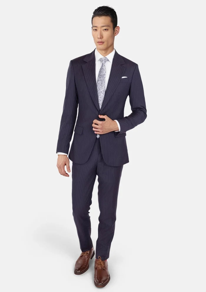 Midnight Blue Pinstripe Ellis Suit - SARTORO