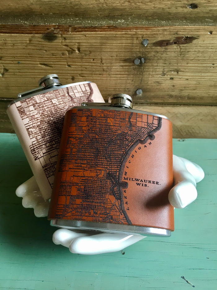 Milwaukee Map Flask