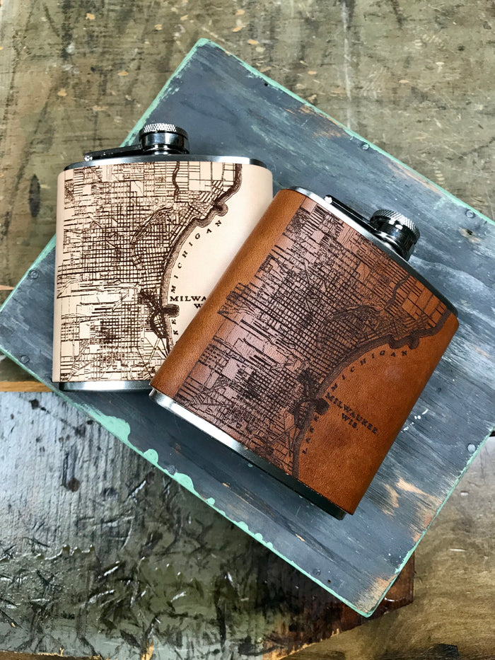Milwaukee Map Flask
