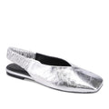 Mollini BREETNY Flat in Slingback Black in Silver Crinkle