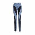 MUGLER CUTOUT DENIM SPIRAL JEANS - SIZE 36