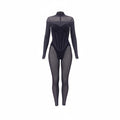 MUGLER X WOLFORD BLACK SHEER CATSUIT - SIZE S