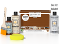 Retique It® Multipurpose Kit - Cherry with box not included, primer, Cherry gel stain alternative, matte topcoat, brush, yellow sponge, and red graining tools.