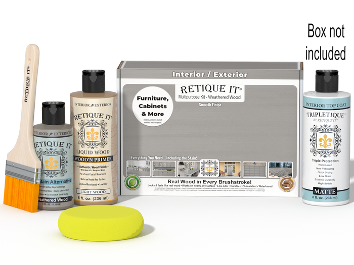Retique It® Weathered Wood kit with brush, sponge, and box not included.