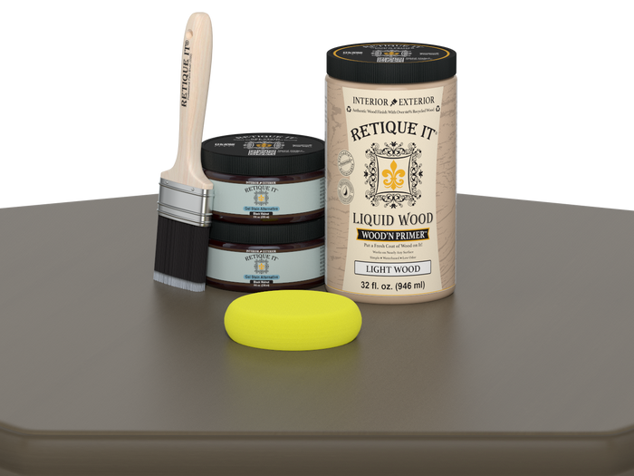 Large black walnut wood finish kit from Retique It with smooth finish, designed for multi-purpose woodworking projects.