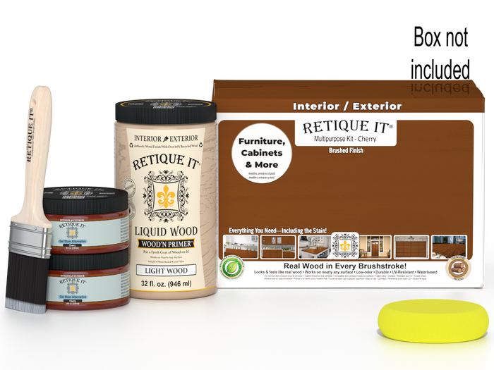 Large Cherry wood finish kit by Retique It for smooth, multi-purpose wood finishing projects, including stains and sealers.
