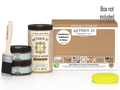 Large Pecan wood finish kit by Retique It with smooth finish, includes tools and materials for versatile wood refinishing projects.