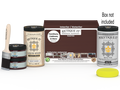 Retique It Multi-purpose Smooth Finish Kit (Large) in Red Mahogany for exterior wood top coating, including tools and materials.