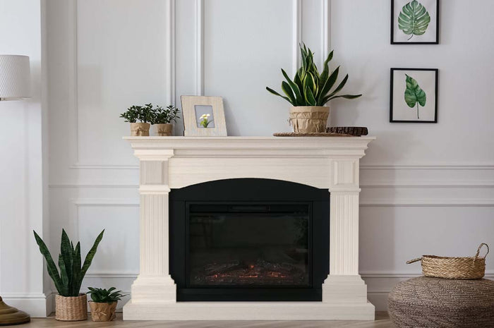 Retique It Multi-purpose Smooth Finish Kit in White Wash for interior wood, includes top coat with matte finish, ideal for fireplaces.