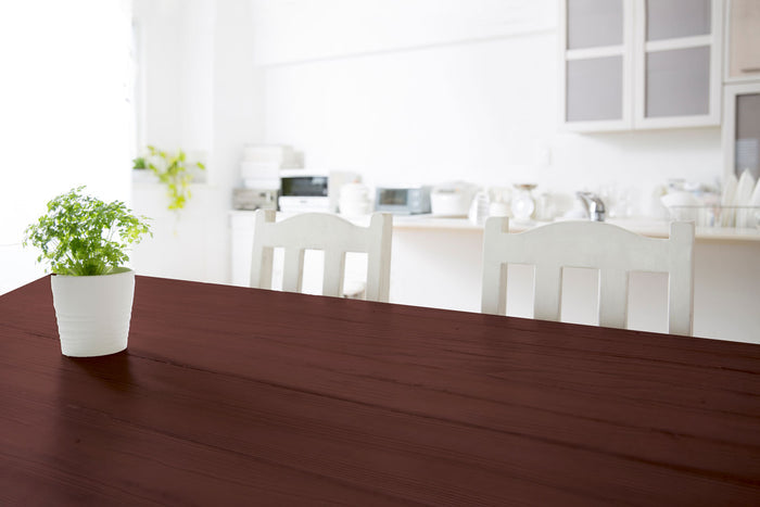 Retique It Wood'n Finish Kit in Red Mahogany for wood furniture; shows applicator brush, wood surface, and finish details.
