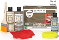 Retique It Weathered Wood Multi-purpose Wood'n Finish Kit with weathered wood-colored components and application tools.
