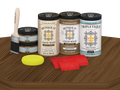 Large Modern Walnut Wood'n Finish Kit by Retique It with matte topcoat, displayed on a table for multi-purpose wood finishing.