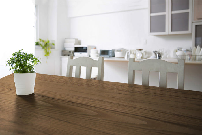 Retique It Wood'n Kit in Modern Walnut for interior use, shown on rustic tabletop with wood finish and topcoat.