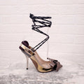 N21 METALLIC HEELS WITH BOW - SIZE 36