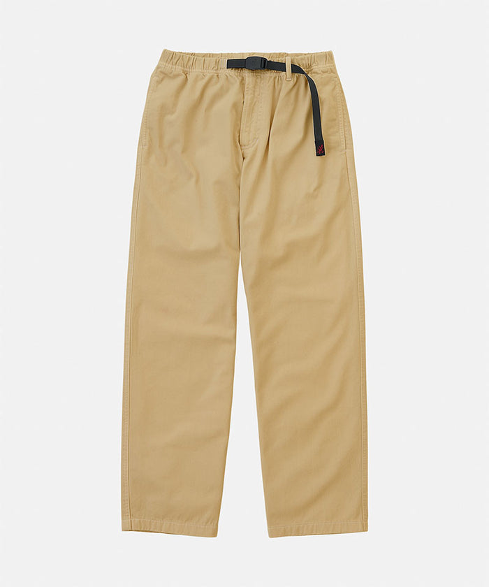 Gramicci chino Natural Dyed Gramicci Pant Straight Fit with a black belt against a light-tone background.