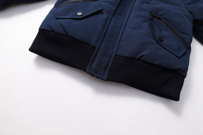 Navy WinterCrest Coat With Fur