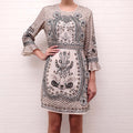 NEEDLE & THREAD BLACK & CREAM SEQUIN DRESS - SIZE 8