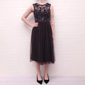 NEEDLE & THREAD PLUM FLORAL SEQUIN TULLE DRESS - SIZE 8